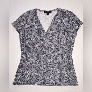 Women's Y2K INC Gray Blue Snake Print V Neck Top